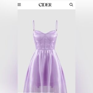 Cider Gorgeous Purple Corset Dress Slight Shimmer-Adjustable Straps Lined Medium